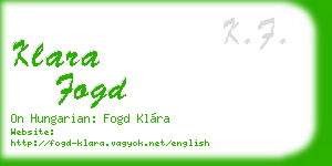 klara fogd business card
